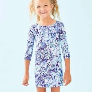 Lilly Pulitzer girls mini Sophie dress size M & L royal purple 60 animals NWT